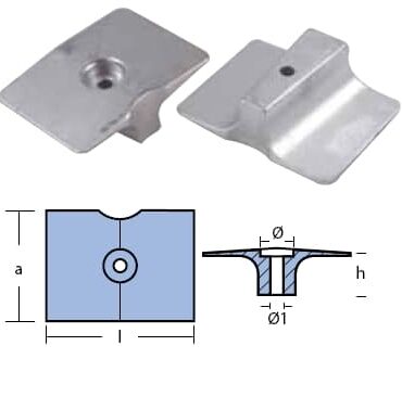 PLACCA CON FORO PER F.B. YAMAHA 9,9/15F/25 HP