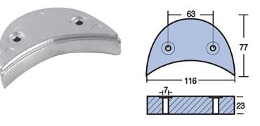 ANODO A PIASTRA 90-140 HP