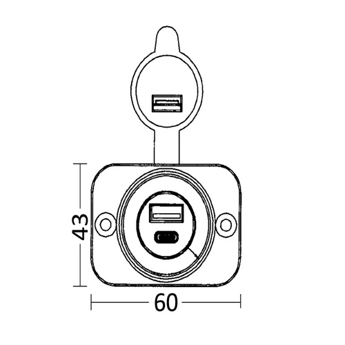 PRESA USB E PRESA C PER CAVETTO