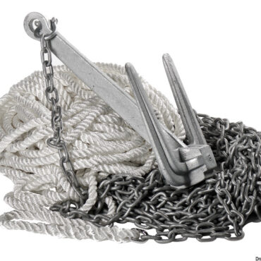 Studiati per facilitare la scelta dei vari componenti della linea di ancoraggio.Questi package si adattano facilmente alla maggioranza delle situazioni.Ogni package viene consegnato "pronto all'uso" in apposito imballo.La cima è gia impiombata con una falsamaglia adeguata alla catena.