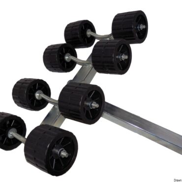 Raised side swinging roller