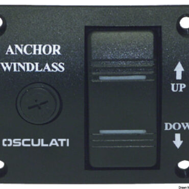 Interruttore con comando a bascula e doppio LED di controllo UP-DOWN.Non comanda direttamente il verricello, ma va collegato ad un teleruttore.