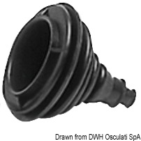 Tramite una apposita flangia incorporata, si monta a pressione sulla paratia del pozzetto, senza ghiere o viti. Terminale predisposto per essere tagliato.