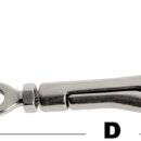 In acciaio inox, è provvisto di registro indipendente, può essere abbinato ai tenditori da 6/8 mm, oppure installato direttamente sul cavo.