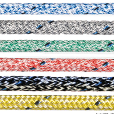 Treccia in poliestere ad alta identificabilità, ideale per: scotte in genere (crociera), avvolgi fiocchi, terzaroli, usi generici. Caratteristiche: molto maneggevole e morbida, facile da impugnare e annodare. Anima: 12 capi in poliestere. Calza esterna: poliestere alta tenacità 24 capi.
