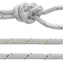 Ad alta resistenza, con anima ritorta, colore bianco con segnalino colorato. Questa treccia non galleggia. Venduta a bobina.