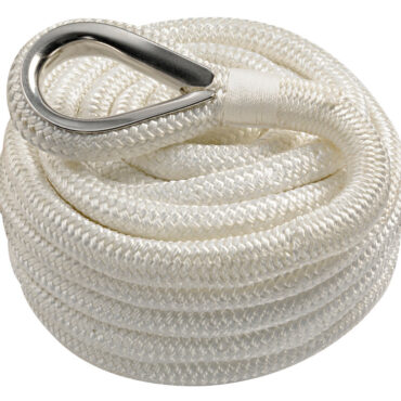 In poliestere alta tenacità, con redancia inox e impiombatura fatta a mano.