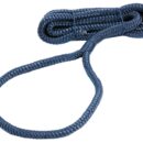 Doppia treccia poliestere con occhio impiombato a mano.