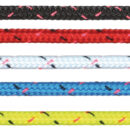 Treccia in poliestere. Ideale per: scotte, carica alto/basso, terzaroli, tutti gli usi dinamici. Caratteristiche: scorrimento veloce, flessibile, colori vivaci. Anima: 3 capi in poliestere. Calza esterna: 16 capi poliestere alta tenacità.