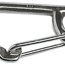 In acciaio inox AISI 316 lucidati a specchio. Risolvono il problema dei moschettoni legato alla scarsa apertura degli stessi.