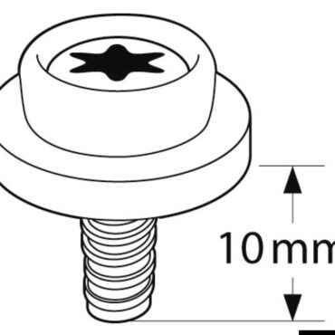 CAF-COMPO universal screw stud short thread white