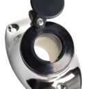 SS base angled recess fit f.pull-out poles black