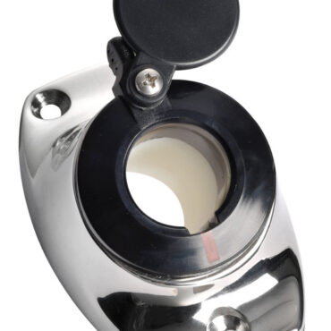 SS base angled recess fit f.pull-out poles black