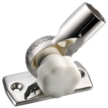 SS adjustable base w/white knob