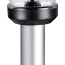 Per imbarcazioni < 20 m.Con base in nylon nero o bianco per fissaggio su piano.L'asta si inserisce a scatto sulla base dando il contatto.Cappuccio a tenuta stagna che chiude la base quando l’asta è sfilata.