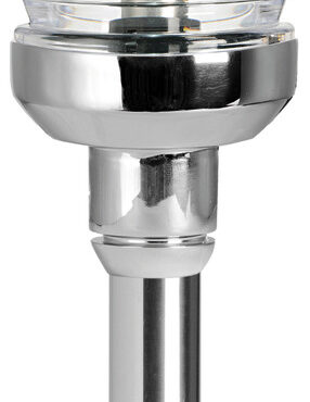 Per imbarcazioni < 20 m. Base in acciaio inox AISI 316 con regolazione autobloccante a varie altezze, l'asta in acciaio inox può svolgere anche la funzione di portabandiera.
