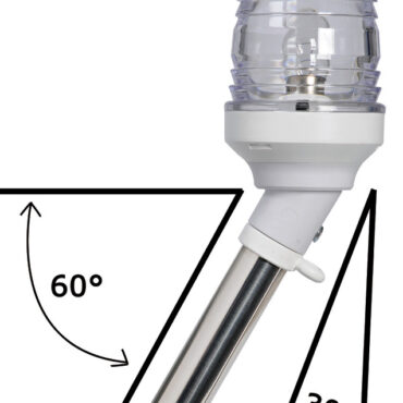 Per imbarcazioni < 20 m. Versione passante. Fanale in policarbonato e AISI 316. Certificata COLREG72.