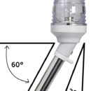 Per imbarcazioni < 20 m. Versione estraibile. Fanale in policarbonato e AISI 316. Certificata COLREG72.