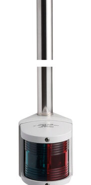 Per scafi < 20 metri, con fanale certificato COLREG72. Basetta e tubo in AISI 316 lucidato a specchio, con montaggio a scatto nella base.