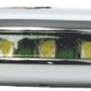 Carcassa in alluminio cromato. Fissaggio tramite viti nascoste dal frontalino.