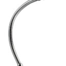 Base in acciaio inox lucidato a specchio e testa in ottone cromato.