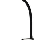 Base e faretto in acciaio inox lucidato. Braccio snodato rivestito in silicone nero.Completo di presa USB sulla base. Accensione a sfioramento sulla testa.