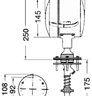 Tutti in acciaio inox e ottone cromato. Tenuta stagna, snodo a sfera in nylon orientabile in tutte le direzioni, frizionabile, maniglia di comando molto piccola e comoda. Forniti di bulbi stagni “G.E.”