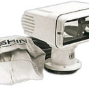 Con doppia lampadina alogena da 55 W ciascuna. Carcassa in alluminio bianco, comando a distanza, segnali morse e variazione della velocità di rotazione del faro. Portata max 1200 m, misure 200x232 mm.