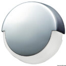 Corpo in plastica bianca, frontale in acciaio inox lucidato a specchio. Montaggio tramite vite.