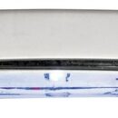 Carcassa microfusa in acciaio inox lucidato a specchio. Fissaggio tramite viti nascoste dal frontalino.