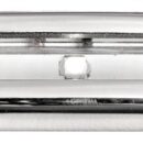 Carcassa microfusa in acciaio inox lucidato a specchio. Fissaggio tramite viti nascoste dal frontalino.