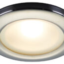 Corpo in alluminio rivestito con resina epossidica bianca, ghiera in acciaio inox.Lente in vetro satinato.