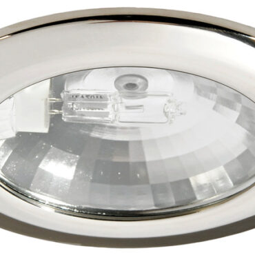 Lente in vetro, parabola dicroica. Sistema di fissaggio con molle interne.