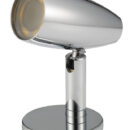 Mini lampada da lettura. Corpo in ottone cromato.