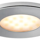 Corpo in tecnopolimero. Ghiera di finitura in acciaio inox AISI 316 lucidato.Lente in policarbonato opalino. Fissaggio senza viti, con molle inox.