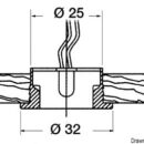 Corpo in ottone cromato, diffusore in tecnopolimero trasparente. Adatto per il montaggio anche su superfici infiammabili. Fissaggio tramite ghiera filettata.