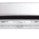 Corpo in tecnopolimero trasparente, frontale in ottone cromato.Adatto per montaggio anche su superfici infiammabili.Possibilità di fissaggio tramite viti sia in orizzontale sia in verticale.Design innovativo ed emissione luce studiata per disegnare effetti di ambientazione.