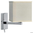 Corpo in ottone pressofuso, paralume autoestinguente in seta avorio.Lampadina non inclusa. Portalampada E14.