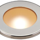 Carcassa in policarbonato completa di ghiera. Lente satinata. Un solo LED centrale. Fissaggio con viti.Tipologia luce:13.488.01/02 con luce fissa o dimmerabile, consultare la tabella per scegliere l'interruttore ideale.13.488.11/12 con luce dimmerabile, con funzione (ON/OFF + dimmer) touch inclusa nel vetro.