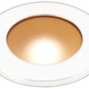 Carcassa in policarbonato completa di ghiera. Lente satinata. Un solo LED centrale. Fissaggio con viti.Tipologia luce:13.488.01/02 con luce fissa o dimmerabile, consultare la tabella per scegliere l'interruttore ideale.13.488.11/12 con luce dimmerabile, con funzione (ON/OFF + dimmer) touch inclusa nel vetro.