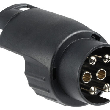 In ABS nero con particolari in ottone cromato.