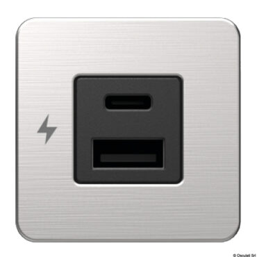 La presa USB doppia (A+C) Tile, offre soluzioni di ricarica eleganti e ad alte prestazioni, progettate specificamente per gli interni marini. Con eleganti opzioni di lunetta in nero opaco o acciaio inossidabile spazzolato 316 di alta qualità, questi caricabatterie si fondono perfettamente negli ambienti marini di lusso. Con un ingombro compatto di 40 mm, richiedono un seghetto a tazza di 29 mm per una facile installazione.Tiny unisce funzionalità e stile, rendendola la scelta ideale per modernizzare gli interni della tua imbarcazione. Migliora lo spazio della tua barca con questa soluzione pratica e sofisticata per la ricarica quotidiana dei tuoi dispositivi.