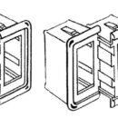 Cornici in plastica atte a formare un unico pannello con gli interruttori CarlingSwitch e simili.