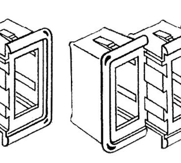 Cornici in plastica atte a formare un unico pannello con gli interruttori CarlingSwitch e simili.