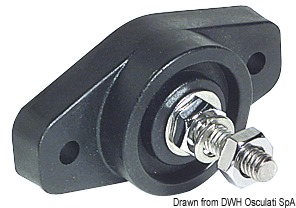 Adatti per alti amperaggi, che sono determinati non dal nodo, ma dal diametro dei cavi elettrici. Base in nylon/fibra vetro. Perno in acciaio inox. Dadi in ottone cromato.