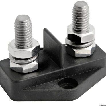 Adatti per alti amperaggi, che sono determinati non dal nodo, ma dal diametro dei cavi elettrici. Base in nylon/fibra vetro. Perno in acciaio inox. Dadi in ottone cromato.