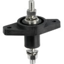 Adatto per alti amperaggi. Base in nylon/fibra vetro. Perno e dadi in acciaio inox.