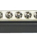 Base plastica ad alta capacità isolante. Barra di supporto in rame nichelato, viti e dadi in acciaio inox. volt 12/48.