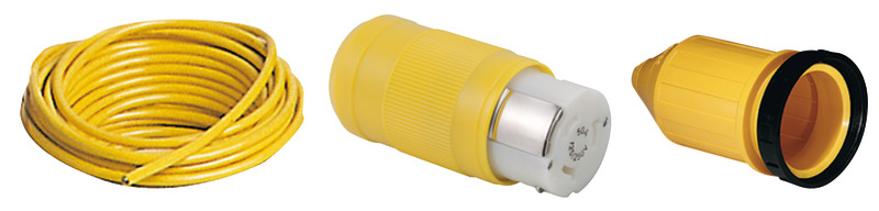 Cavo speciale "Sea Water Resistant”, premontato da un lato con spine Marinco.