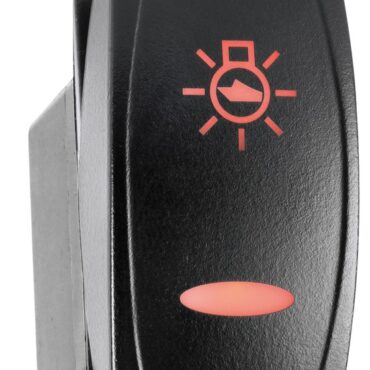 Impermeabili IP56, richiedono per l'installazione un foro rettangolare da 21,5x36,8 mm. Capacità max 20 A/12 V e 10 A/24V. Completi di doppio LED, uno che illumina il simbolo dell'utenza sempre acceso ed uno che segnala l'attivazione dell'interruttore.